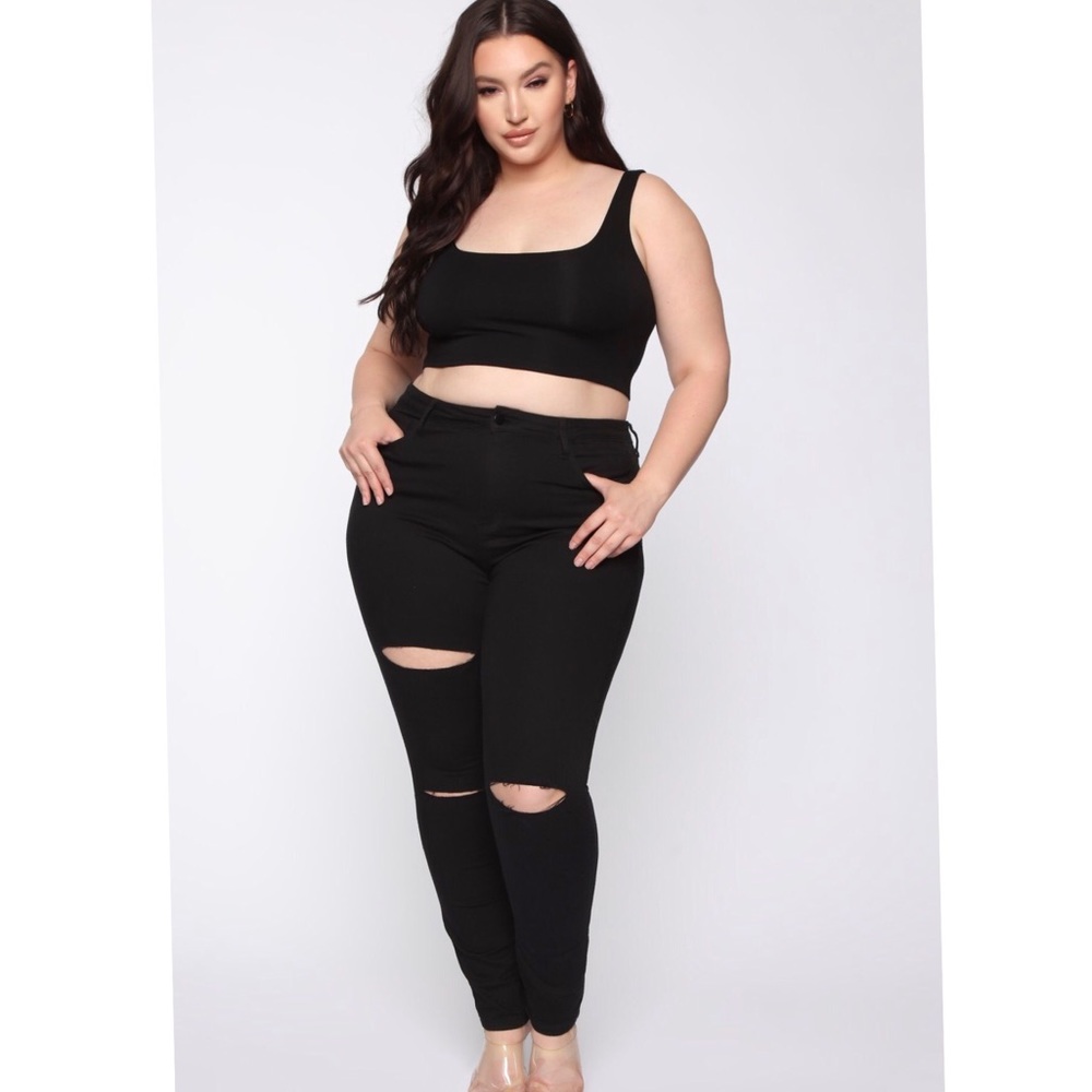 Black Distress Jeans